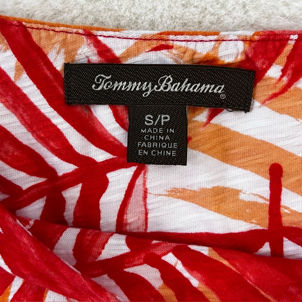 Tommy Bahama Palm Leaf Multi Orange and White Tank Dress Size Small - Picture 7 of 12